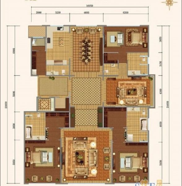 西山壹号院-四居室-400平米-装修设计