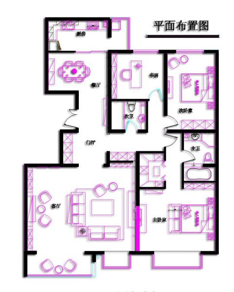 西山美墅馆公寓-三居室-150平米-装修设计