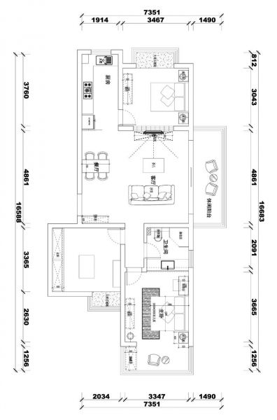 清芷园-三居室-110平米-装修设计