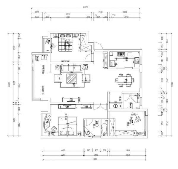 国奥村-三居室-130平米-装修设计