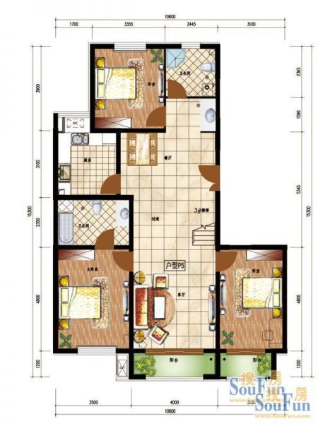 江南山水-三居室-203.36平米-装修设计