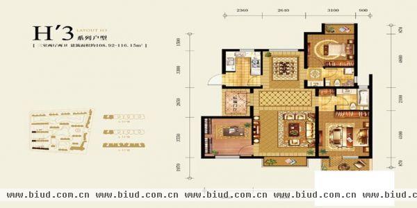 北京城建·琨廷-三居室-108.92平米-装修设计