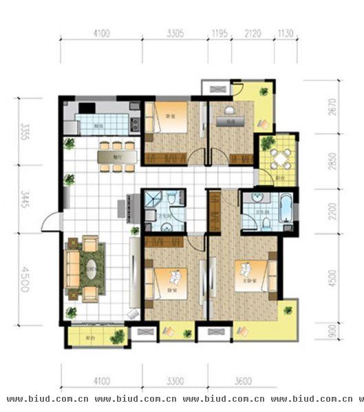 北京城建·世华泊郡13号H3户型-四居室-158平米-装修设计