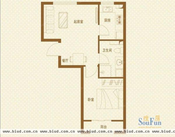 金地格林格林-一居室-54.18平米-装修设计