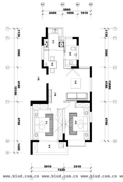 南门仓胡同-二居室-98平米-装修设计