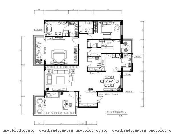 阳光波尔多-四居室-260平米-装修设计