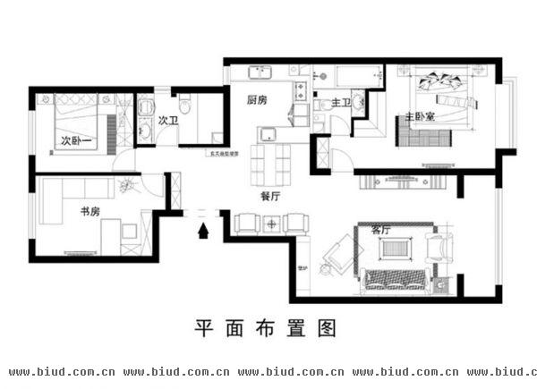 外交部24号院-三居室-137.51平米-装修设计