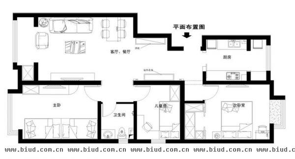 盛世嘉园-三居室-114平米-装修设计