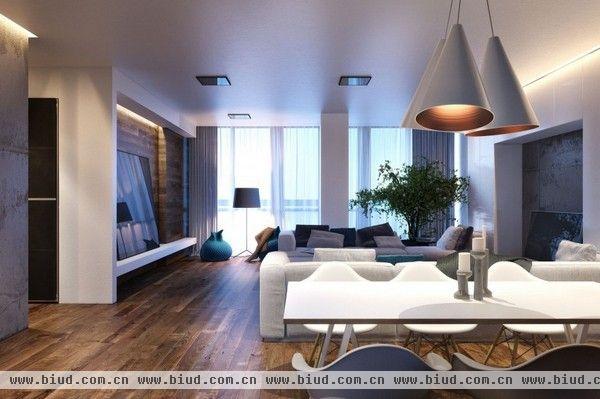 此案住宅位于乌克兰基辅，其室内设计充满风格而又优雅，以中性色调营造出一个充满现代艺术感又不乏家居温馨感的室内空间。