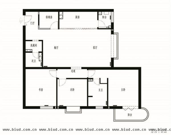 光大花园-三居室-124平米-装修设计