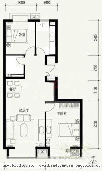 玉泉新城-二居室-106.78平米-装修设计