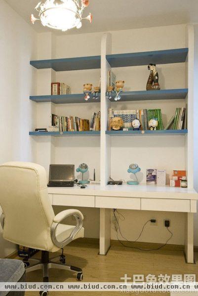 地中海风格家具室内书桌书柜组合图片