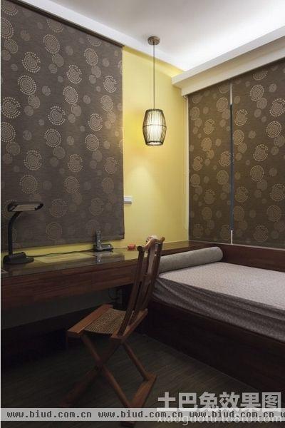 中式风格小卧室遮光窗帘效果图