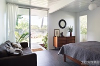北欧风格复式家庭卧室布艺沙发图片