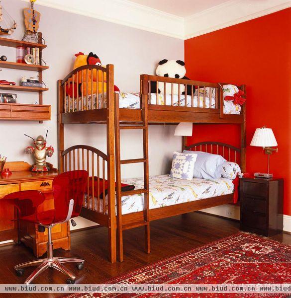 美式实木床儿童房装修效果图