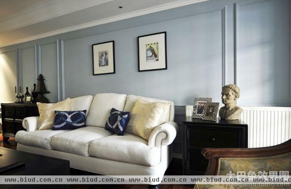 简单客厅沙发背景墙装饰画效果图