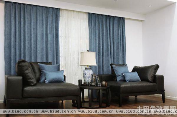 2014纯色客厅窗帘图片