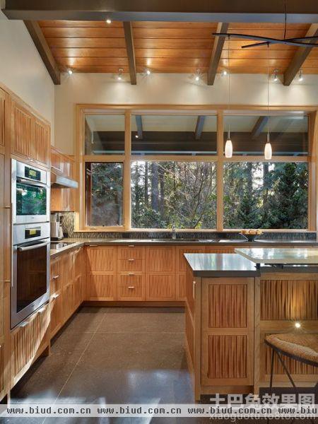 木质别墅厨房装修效果图大全