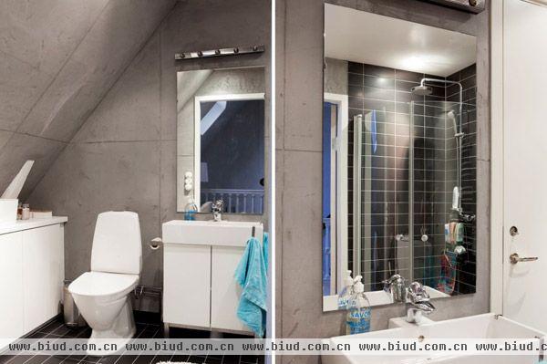 卫生间整体的设计风格简单明快，属于简约大方型设计。