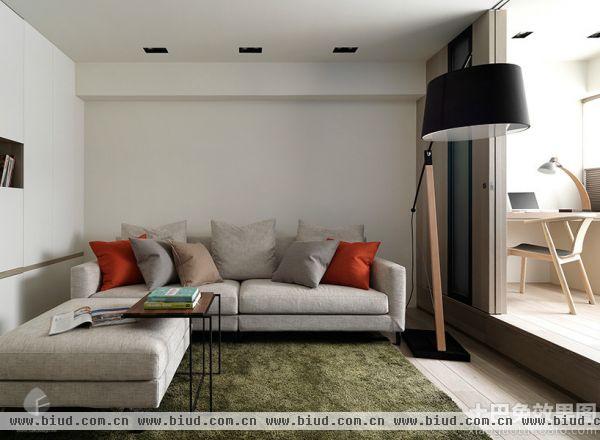 现代风格80平方米两室一厅休闲区效果图