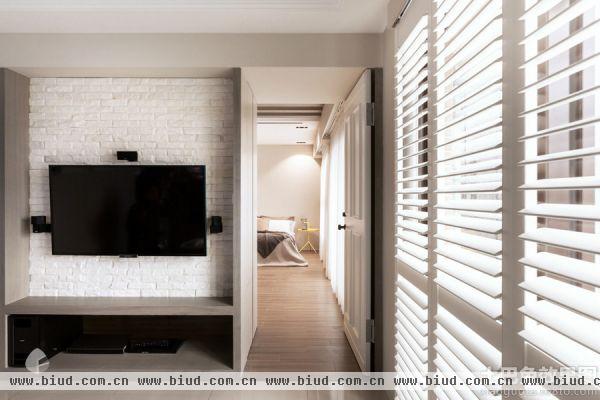 现代风格90平方米两室两厅电视墙装修效果图