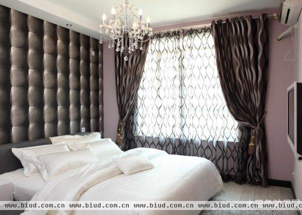 时尚现代卧室窗帘效果图片