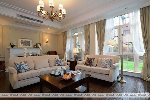 休闲美式风格客厅沙发效果图