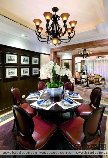 豪华美式风格三室两厅餐厅装修效果图