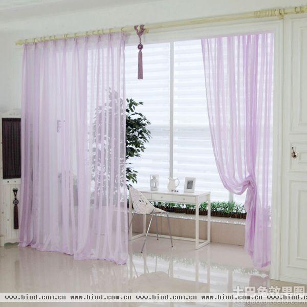 紫色阳台窗帘效果图