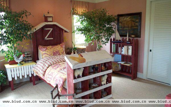美式田园风格复式家庭儿童房装饰图片