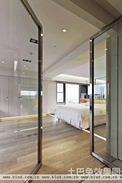 极简主义风格卧室玻璃隔断门设计效果图