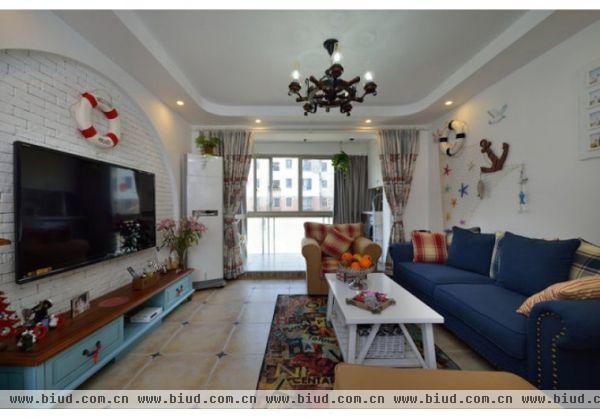 地中海风格80平小户型客厅装修图片2014