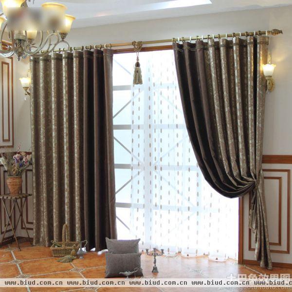 最新美式家居客厅窗帘图片大全2014