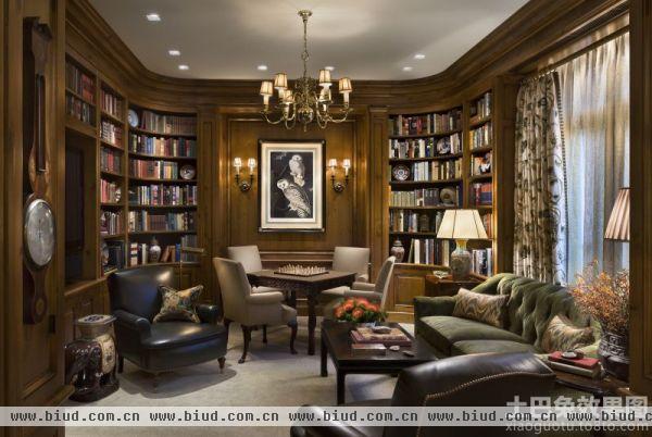 法式风格豪华别墅书房设计效果图欣赏