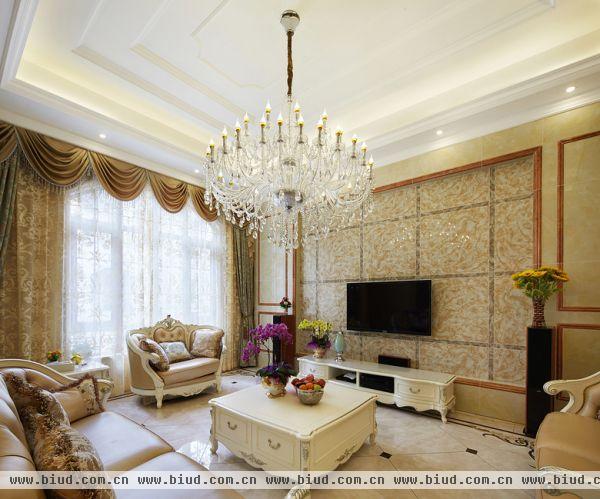 高档欧式风格两室一厅客厅装修图2014