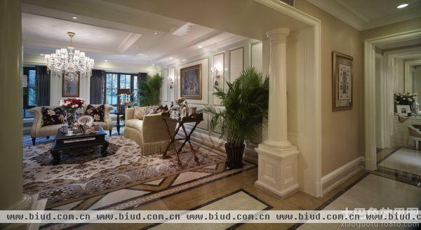 现代新古典风格四室两厅豪华客厅设计效果图