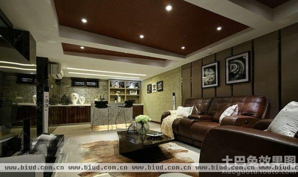 现代创意风格三室两厅沙发背景墙效果图