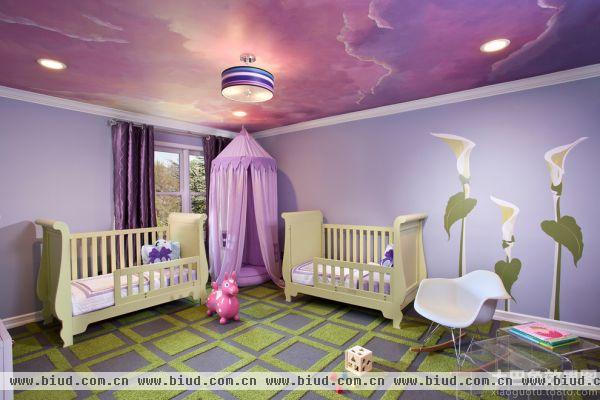 紫色婴儿童房装修设计