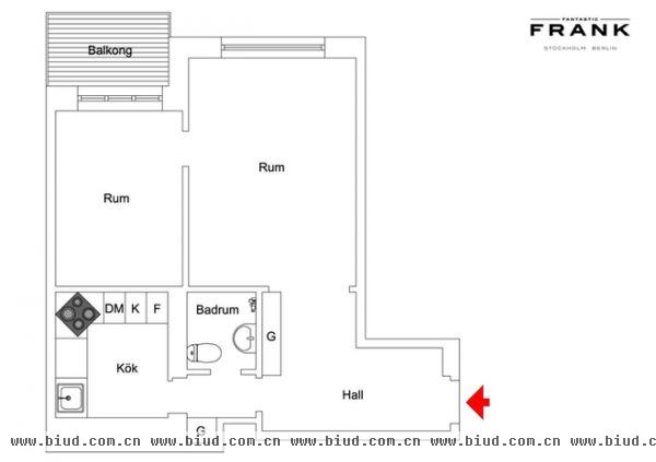 瑞典43平米纯黑系男子公寓
