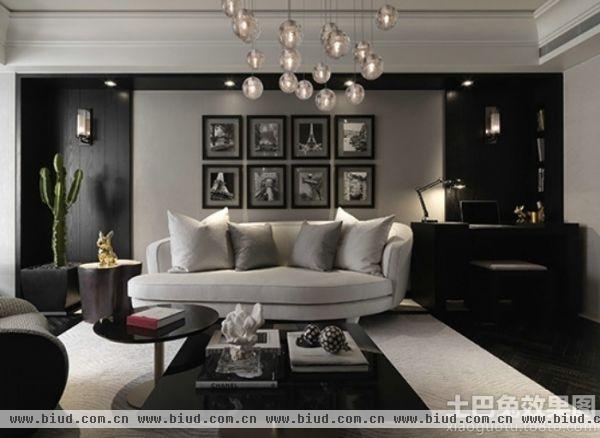 现代风格装修客厅沙发背景墙效果图