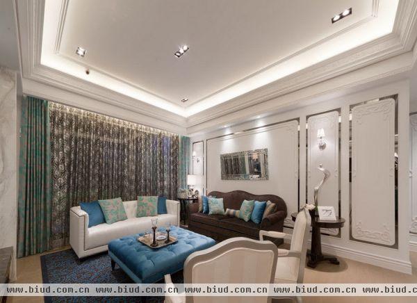 新古典风格两室一厅客厅装修效果图大全2014图片