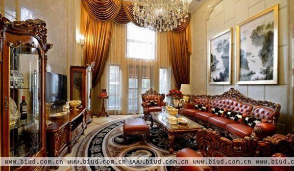 古典欧式风格豪华别墅客厅装修效果图大全
