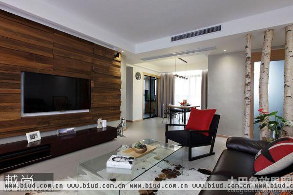 现代创意风格三室两厅客厅电视背景墙设计