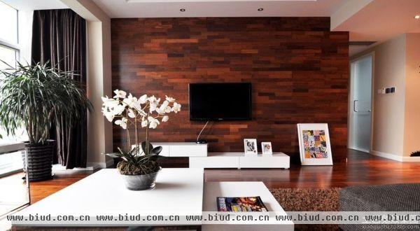 现代简装木质电视背景墙效果图