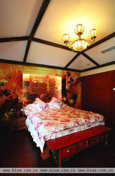 中式风格三室两厅卧室设计图片大全