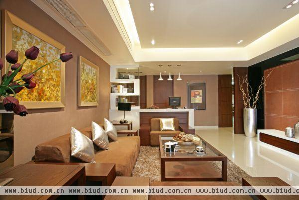 现代中式风格客厅沙发背景墙设计