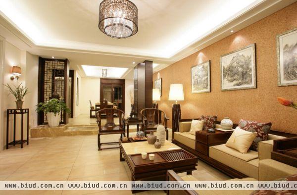 中式风格客厅沙发背景墙效果图欣赏大全