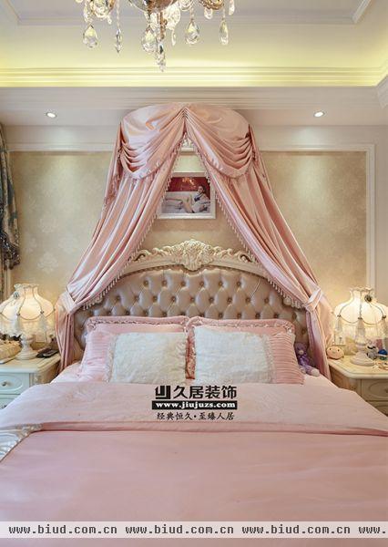 欧式风格公主舒适卧室床头背景墙效果图