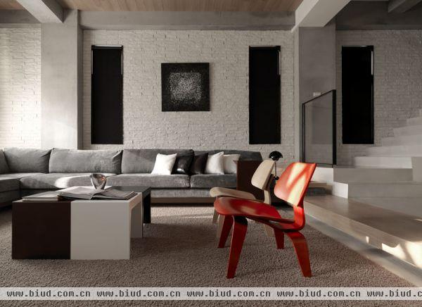 现代简约客厅家具布置效果图片
