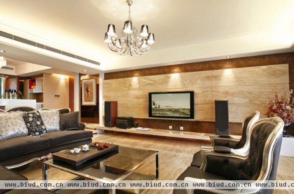 现代欧式风格125平米三居室样板间设计